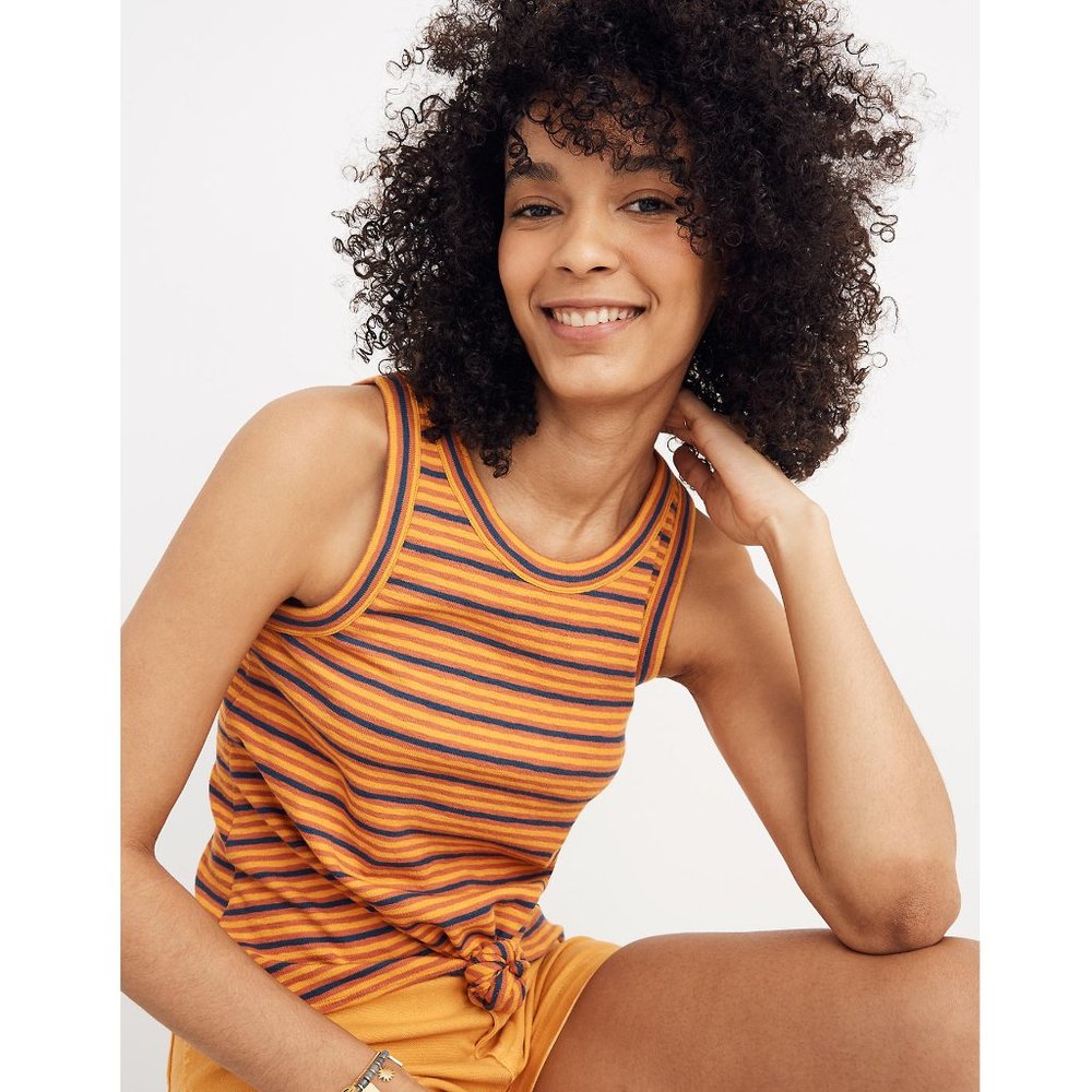 NWT! Madewell Audio Knot-Front Tank Top in Stripe